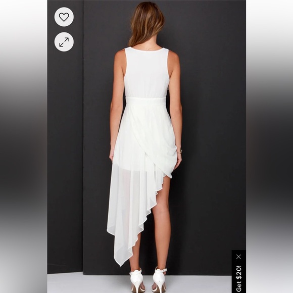 LuLus Elegant Gathering Ivory High-Low Dress New No Tags - Picture 4 of 11